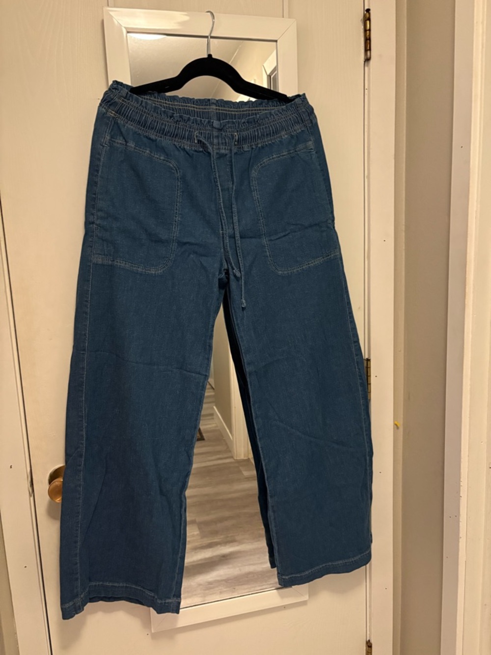 American Eagle Outfitters Stretch Denim Elastic Waist Pants - Indigo